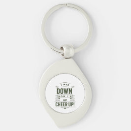 NOW I'M UP CHEER UP METAL KEYCHAIN  SWIRL SILVERFÄRGAD NYCKELRING