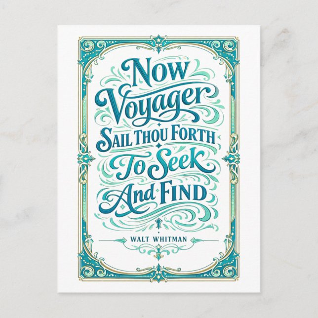 "Now Voyager" Quotation Vykort (Framsida)