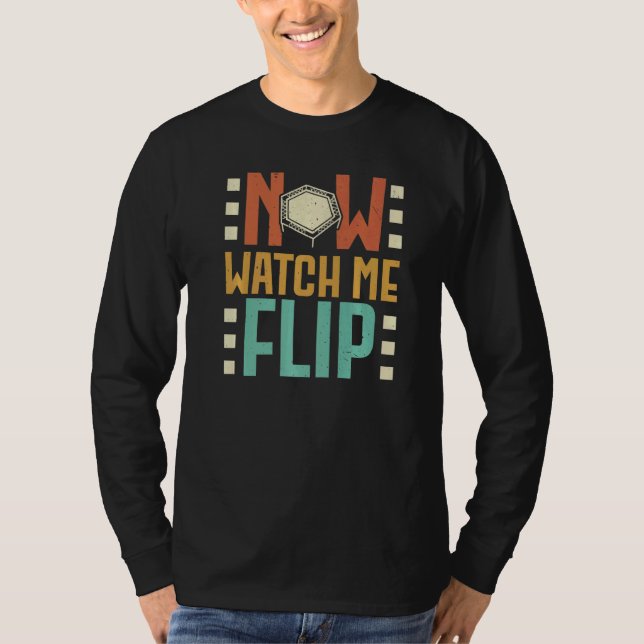Now Watch Me Flip Trampoliner Trampolining Trampol T Shirt (Framsida)