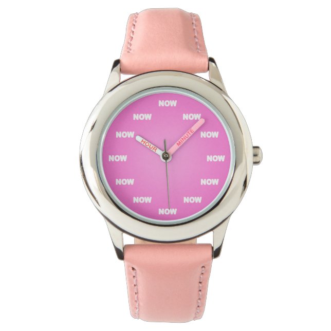 "NOW" Watch (Rosa) Armbandsur (Framsida)