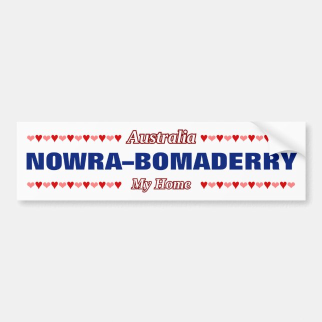 NOWRA-BOMADERRY - Mitt hem - Australien.Hjärtan Bildekal (Framsidan)