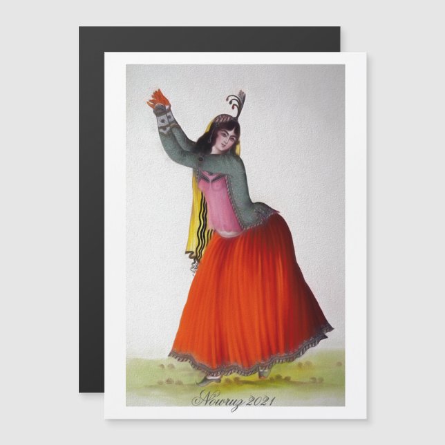 Nowruz 2021 magnetisk inbjudningskort (Fram/baksida)