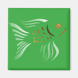 Nowruz Goldfish Vector Graphics Grönt - bakgrund Magnet