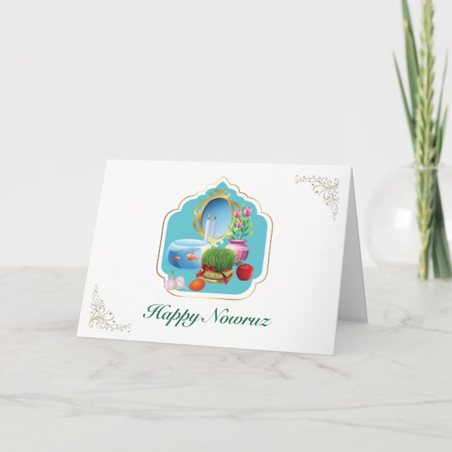 Nowruz gratulationskort tack kort (Framsida)