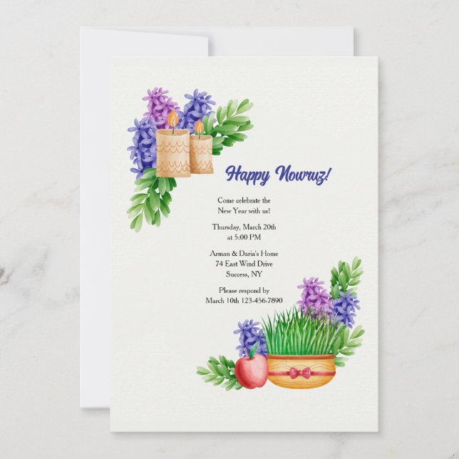 Nowruz-inbjudan Inbjudningar (Framsida)