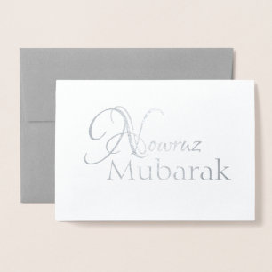 Nowruz Mubarak Persian Iranian New Year Blank Foil Folierat Kort