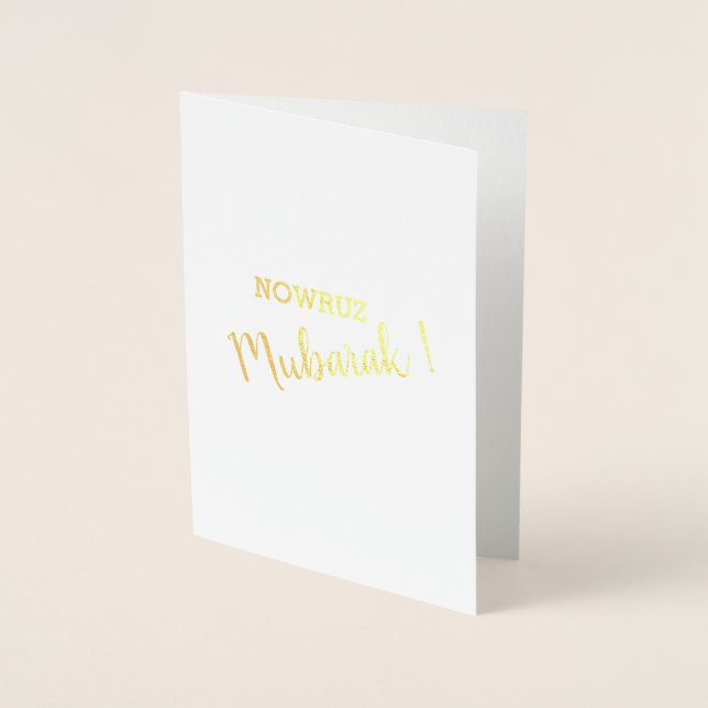 Nowruz Mubarak Persian Iranian New Year Blank Folierat Kort (Framsida)