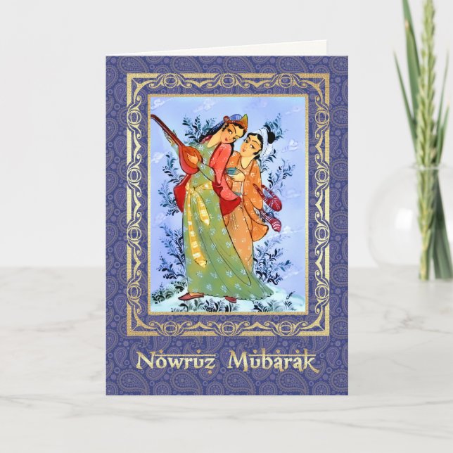 Nowruz Mubarak. Persiska nya årskort Kort (Framsida)
