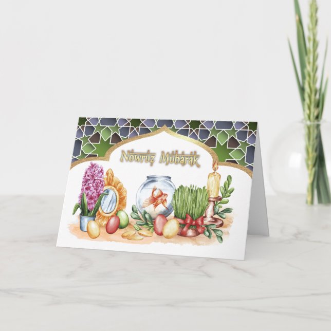 Nowruz Mubarak. Persiska nyår Helgkort (Framsida)