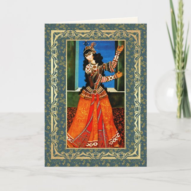 Nowruz Mubarak. Persiska nyårs gratulationskort Helgkort (Framsida)