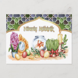 Nowruz Mubarak. Persiska nyårs postkort Helg Vykort