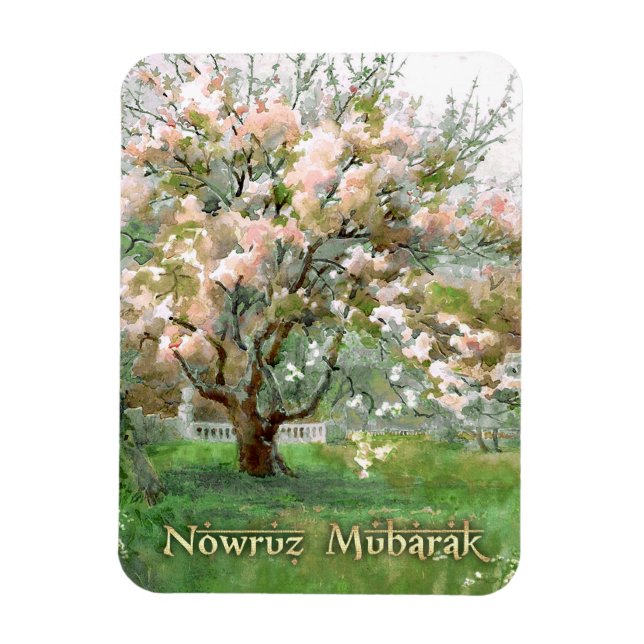 Nowruz Mubarak. Persiska nyårskonst Magnet (Vertikal)