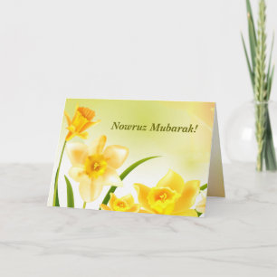 Nowruz Mubarak. Vår Daffodils Persian nyår Helgkort