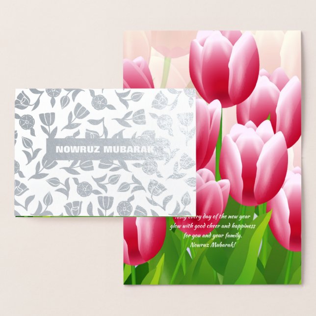 Nowruz Mubarak. Verkliga foil Persian-årskort Folierat Kort (Display)