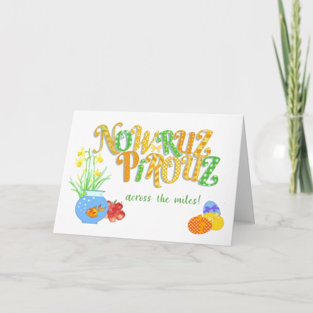 Nowruz över Miles Goldfish Daffodils Card Kort (Framsida)