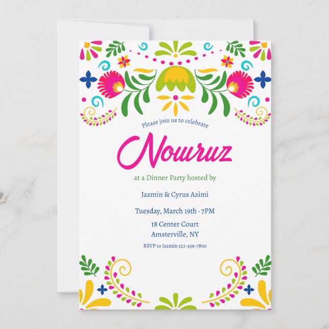 Nowruz Party Inbjudningar (Framsida)