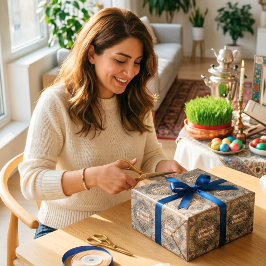 Nowruz persiska nyårsfirande middagsfest presentid presentpapper