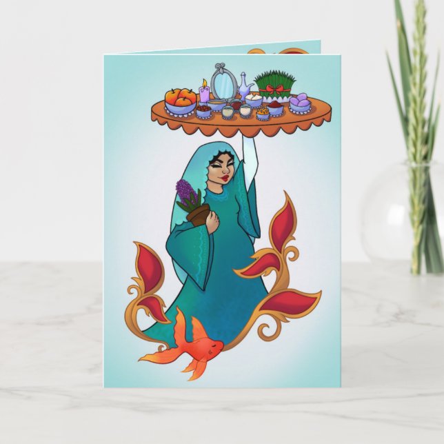 Nowruz (Persiskt Nyår) Grattulationskort Kort (Framsida)