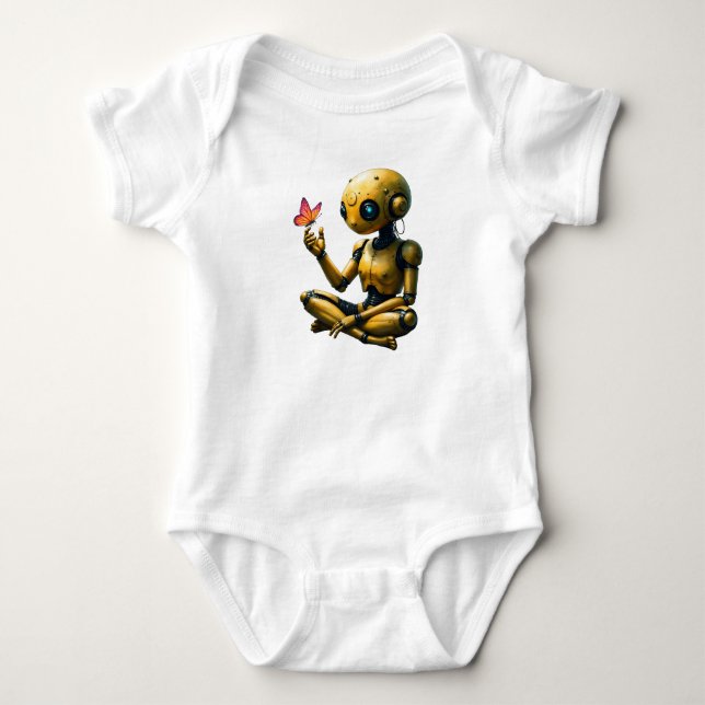 Nox Finner Under,En Nyfiken Robots Första Fjäril T Shirt (Framsida)