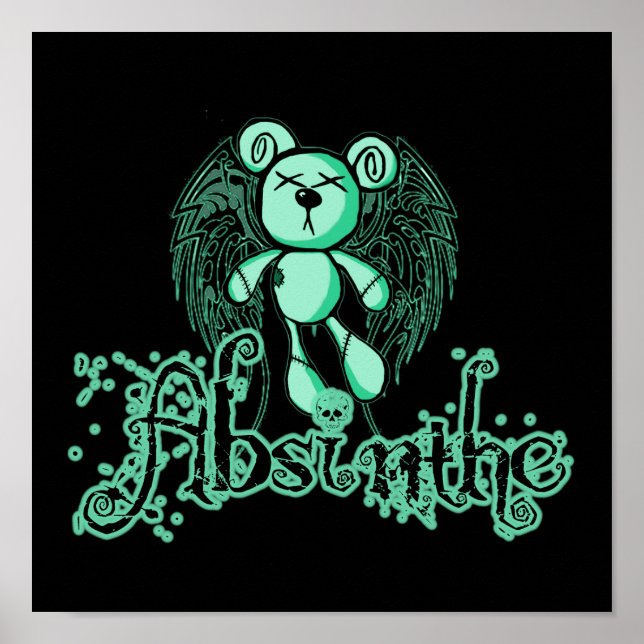 NOXIOUS TEDDY - Absinthe Grönt Fairy Poster (Framsidan)