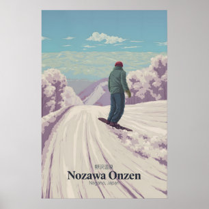 Nozawa Onsen Japan Snowboard Resa Affisch