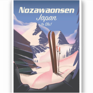 Nozawaonsen Japan att åka skidor Klistermärken