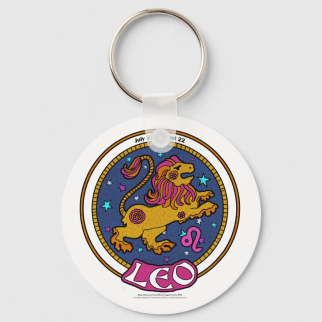 NP Leo 2,25-tums Basic Button Keychain Nyckelring (Framsida)