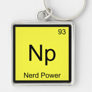 NP - NERD Power Chemistry Inslag Symbol T-Shirt Fyrkantig Silverfärgad Nyckelring