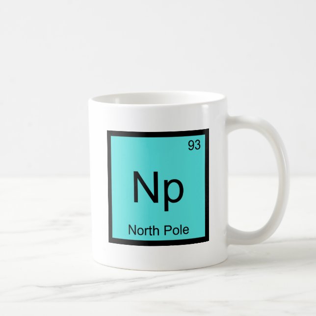 Np - Nordpolen Kemiskt Elemente Symbol Rollig T-Sh Kaffemugg (Höger)
