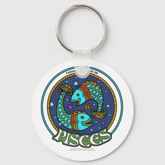 NP Pisces 2,25-tums Basic-knappslangkedja Nyckelring (Framsida)