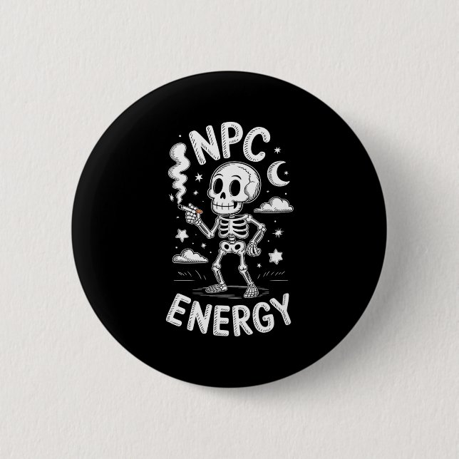 Npc-energi skelett rolig meme  knapp (Framsida)