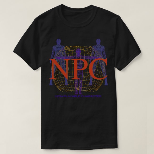 NPC Meme Retro Y2K-datorns grafikok T Shirt (Design framsida)