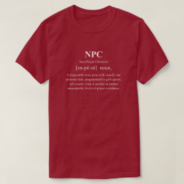 NPC Rollig RPG Spelare Definition Med Vit Text T Shirt