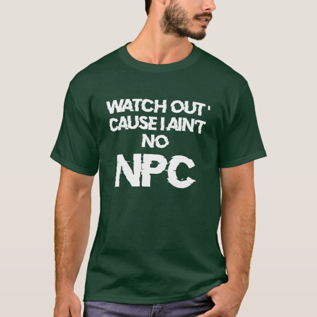 NPC - VARNING icke-spelartecken - T-SHIRT Manar s (Framsida)