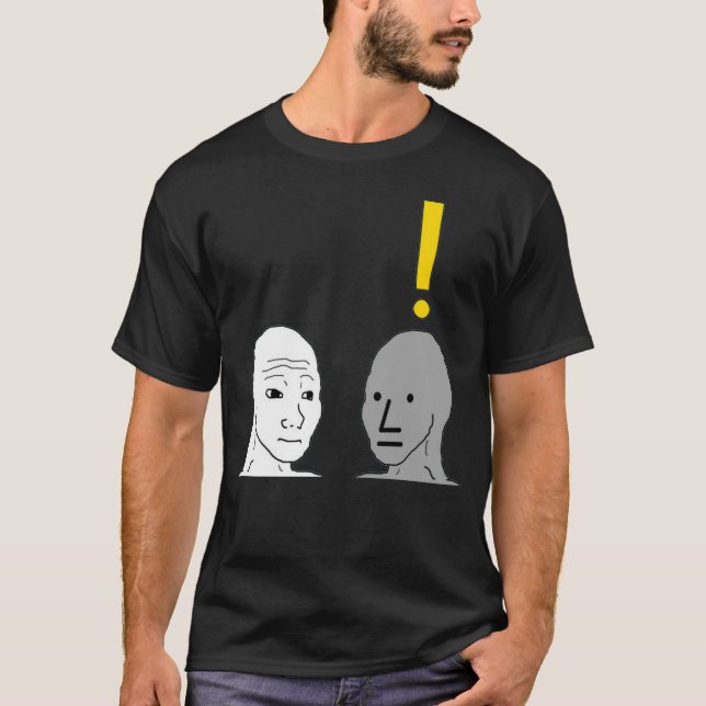 NPC Wojak Meme T Shirt (Framsida)