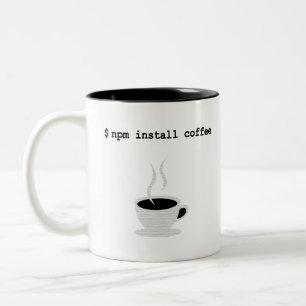 npm installerar kaffeJavaScriptprogrammerare Två-Tonad Mugg