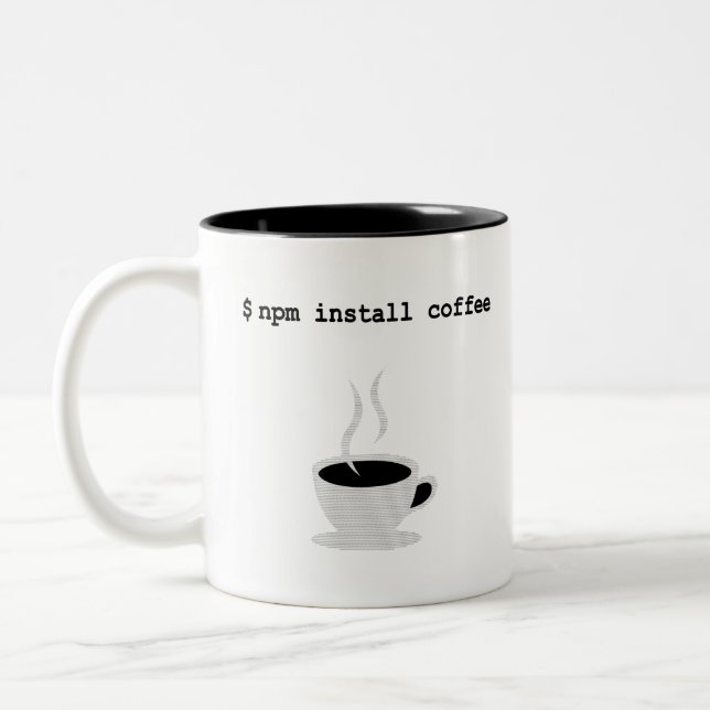npm installerar kaffeJavaScriptprogrammerare Två-Tonad Mugg (Vänster)