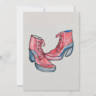 Nr 01, Hand Teckning of Funny Shoes Collection Julkort