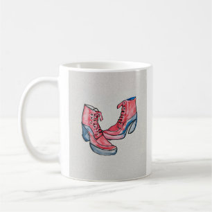 Nr 01, Hand Teckning of Funny Shoes Collection Kaffemugg