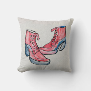 Nr 01, Hand Teckning of Funny Shoes Collection Kudde