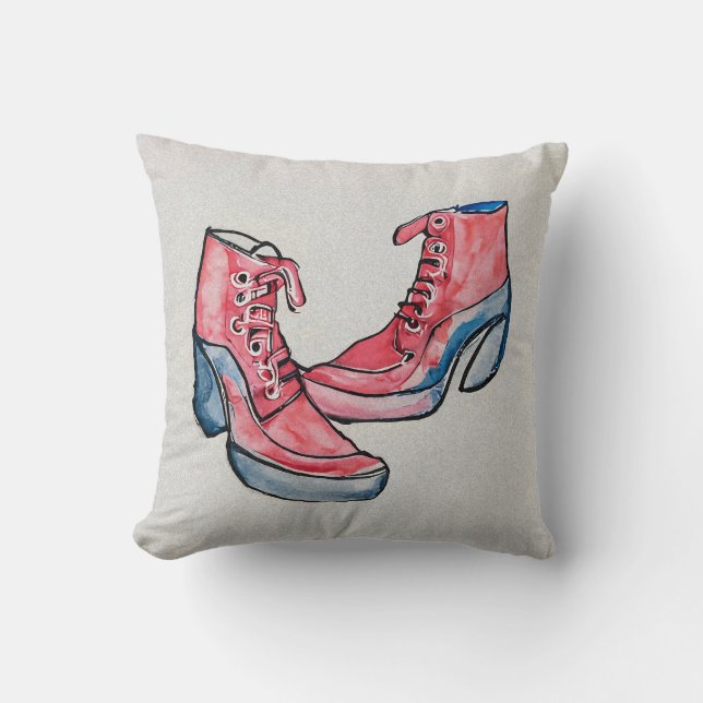 Nr 01, Hand Teckning of Funny Shoes Collection Kudde (Framsida)