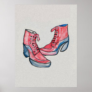 Nr 01, Hand Teckning of Funny Shoes Collection Poster