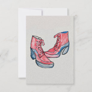 Nr 01, Hand Teckning of Funny Shoes Collection Tack Kort