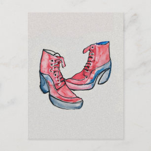 Nr 01, Hand Teckning of Funny Shoes Collection Vykort