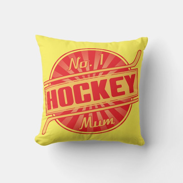 Nr 1 Hockey Morsa Namn och nummer Kudde (Framsida)