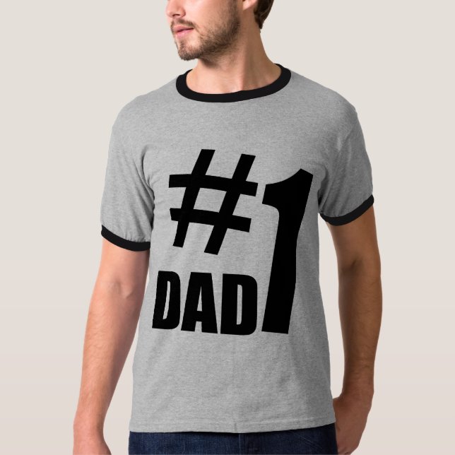 NR. 1 RETRO T-TRÖJA 1 FÖR PAPPA TEE (Framsida)