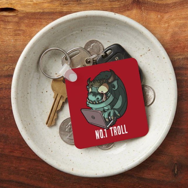 Nr.1 Troll Internet-Troll På Bärbar Dator Tecknad Nyckelring (Skapare uppladdad)