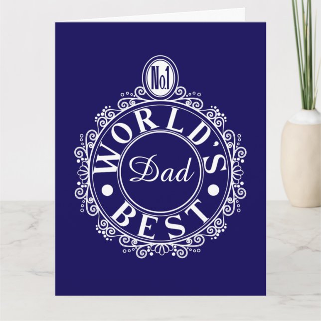 Nr.1 Världens Bästa Pappa Anpassad Typografi Vit T Kort (Framsida)