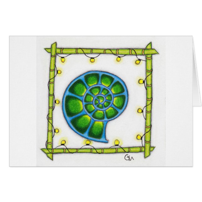 Nr., 37 tropiskt party hälsningskort (Framsidan Horizontal)