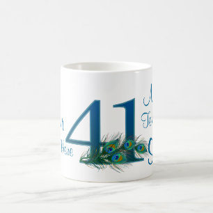nr. 41 - 41st bröllopsdag eller 41st födelsedag kaffemugg